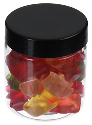 75 ml PET Tiegel transparent, mit Plastikdeckel schwarz, 10 Stück von TiegelXXL