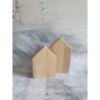 Dekohaus Im 2Er Set in Eiche Vollholz | Dekoartikel Hausdeko Wohndeko 10 X 15cm; 18 cm Pohmer Design von PohmerDesign