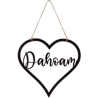 Wandhänger Herz Dahoam | Acryl Wanddeko Dekoschild Garten Schwarz Ca. 25, 5 X 25 cm Pohmer Design von PohmerDesign