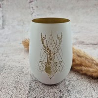 Windlicht Hirsch | Hirschmotiv Gemütlichkeit Teelichtglas Hirsch-Design Deko Teelichthalter 12 X 8, 5 cm Pohmer Design von PohmerDesign