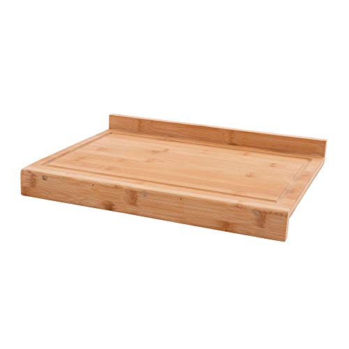 Point-Virgule Arbeitsfläche Schneidebrett aus Bambus Holz, Küche zubehör zum Brot, Fleisch, Obst und Gemüse schneiden, braun und weiß, XL Groß, 60x40x7 cm von Point-Virgule