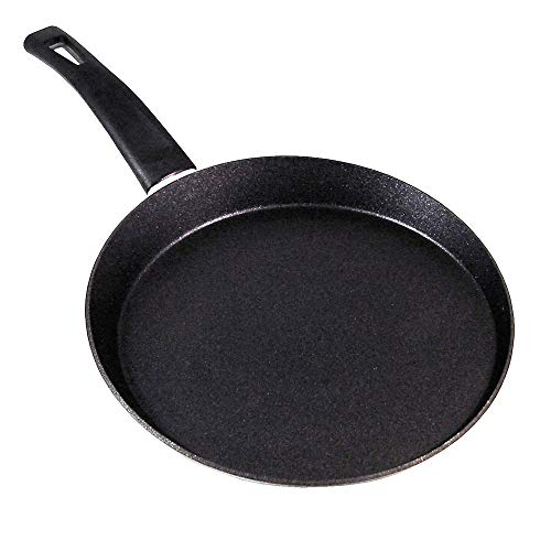 Point-Virgule Gusseisen Crepe-Pfanne Induktion mit Antihaft Beschichtung und Ergonomische Griff ohne Deckel, Pfannenküche-Pfanne 24 cm, PFOA Frei, Schwarz von Point-Virgule