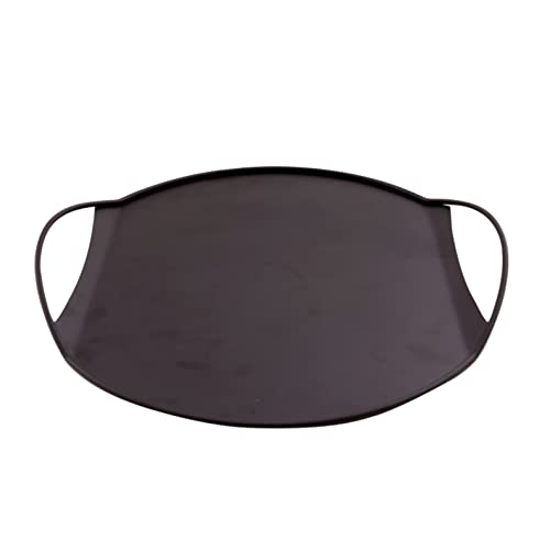 Point-Virgule Servierplatte mit Griffen, Tablett Couchtisch, rund, mattschwarz, 42cm von Point-Virgule