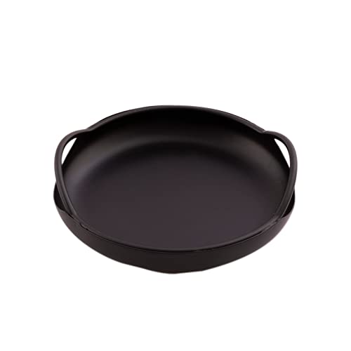 Point-Virgule Servierschale Design rund aus Metall, perfekt zum Präsentieren von Snacks und kleinen Gerichtenmatte schwarz, 16cm von Point-Virgule