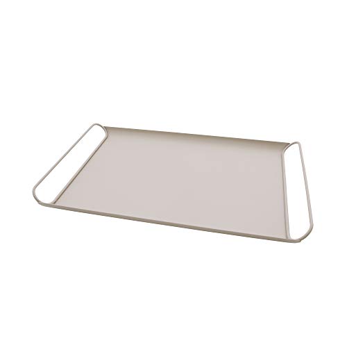 Point-Virgule Serviertablett aus Metall mit Handgriffe, Trendiger deko tablett für Küche, Puder rosa Satin 45x29.3x4cm von Point-Virgule