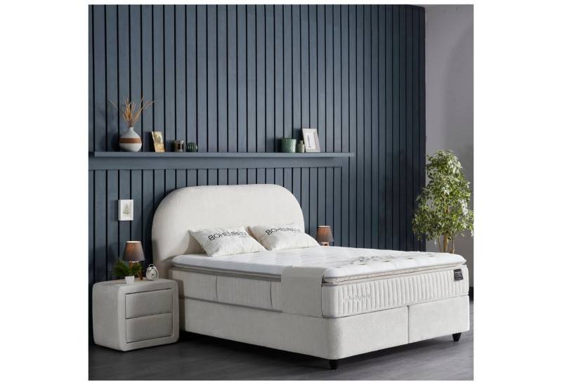 Pointhome Boxspringbett Set, BohemBedd, Bett-Set ohne oder mit Nachttischen (1x H3/H4Matratze, 2xBettkasten, 1xBettkopfteil, 2 optionale Nachttisch), 5-lagige Taschenfederkern-Matratze mit topper, Betthöhe 32 cm von Pointhome