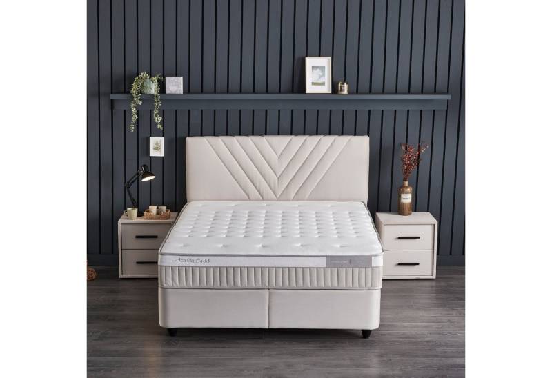 Pointhome Boxspringbett Set, IdaBedd, 160x200 cm Bett-Set ohne oder mit Nachttischen (1x H3/H4Matratze, 2xBettkasten, 1xBettkopfteil, 2 optionale Nachttisch), 5-lagige einseitige Taschenfederkern-Matratze, Betthöhe 31 cm von Pointhome