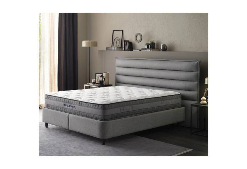 Pointhome Boxspringbett Set, Yatas Bedding Cool & Wool, Schlafzimmerbett, H3 (Mittelfest) (5-Zonen-Matratze, doppelseitige Matratze), Taschenfederkern, Matratzenhöhe: 28 cm von Pointhome