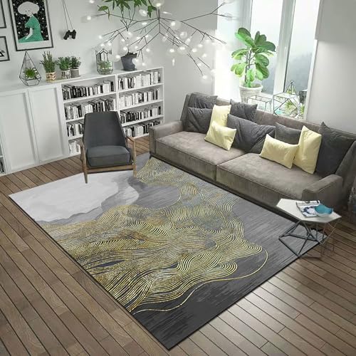 Poisrien Teppich Wohnzimmer Waschbar 110 x 150 cm, rutschfest und Waschbar, geeignet für Schlafzimmer, Bad, Küche, Flur, Esszimmer Moderne Abstrakte Linien Grau Poisrien Teppich Wohnzimmer Waschbar 110 x 150 cm, rutschfest und Waschbar, geeignet für Schlafzimmer, Bad, Küche, Flur, Esszimmer Moderne Abstrakte Linien Grau von Poisrien