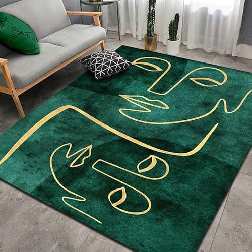 Poisrien Teppich Wohnzimmer Waschbar 150 x 180 cm, Anti Rutsch Unterseite, für Jugendzimmer, Schlafzimmer, Küche und Esszimmer Abstrakter Tintenstil Grün Poisrien Teppich Wohnzimmer Waschbar 150 x 180 cm, Anti Rutsch Unterseite, für Jugendzimmer, Schlafzimmer, Küche und Esszimmer Abstrakter Tintenstil Grün von Poisrien