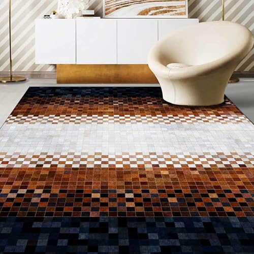 Teppich Wohnzimmer Große 200 x 290 cm, Schlafzimmer Esszimmer Teppich, Waschbar rutschfest und Kurzflor für die Küche Modernes Abstraktes Geometrisches Braun Teppich Wohnzimmer Große 200 x 290 cm, Schlafzimmer Esszimmer Teppich, Waschbar rutschfest und Kurzflor für die Küche Modernes Abstraktes Geometrisches Braun von Poisrien