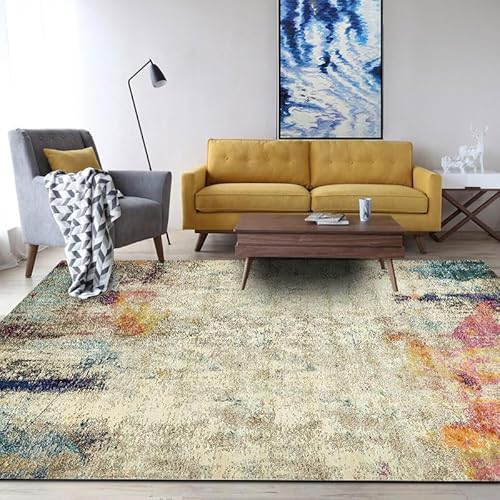 Teppich Wohnzimmer Waschbar 100 x 160 cm, Maschinenwaschbar und rutschfest, für Schlafzimmer, Bad, Büro und Küche Modernes Abstraktes Aquarell im Grau Teppich Wohnzimmer Waschbar 100 x 160 cm, Maschinenwaschbar und rutschfest, für Schlafzimmer, Bad, Büro und Küche Modernes Abstraktes Aquarell im Grau von Poisrien