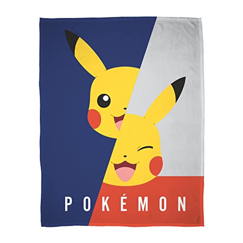 Pokemon Decke Kuscheldecke 160x200 cm · Coral Fleece-Decke Pikachu Fanartikel für Kinder, Teenager und Erwachsene · Gaming Gamer Geschenk Decke von Pokémon