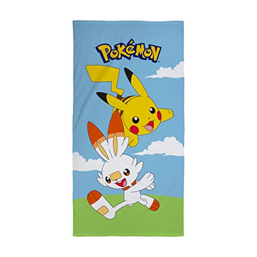 Pokemon Nintendo Pikachu Badetuch Handtuch Strandtuch Strandlaken 70x140 NEU Schadstoffgeprüft Öko Tex Standard 100, 100 Baumwolle von Pokémon