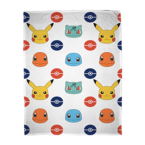 Pokémon Offizielle Fleecedecke, Pikachu-Abzeichen-Design, superweicher, Warmer Überwurf, Character World Marken, perfekt für jedes Kinderzimmer, Camping und Übernachtungen, Größe 100 x 150 cm von Character World