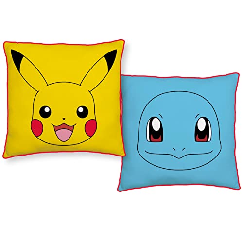 Pokemon Pikachu & Shiggy Kissen 40x40 cm beidseitig verwendbar, Blau Gelb von Pokémon