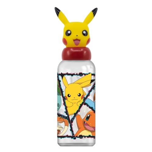 Pokemon Wiederverwendbare Flasche, Widerstandsfähiges Design, Pikachu-Wasserflasche, 3D Wasserflasche, Reiseflasche, BPA-Frei, Trinkflasche, 560 ml von Pokémon