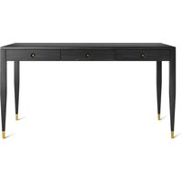 Schwarz Eiche Schreibtisch Mit Drei Massiven Eichen Schubladen, Mid Century Modern, Schreibtisch, Massivholz Tisch, Büro, Konsole von PokojscyStudio