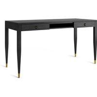 Schwarz Eiche Schreibtisch Mit Zwei Massiven Eichen Schubladen Und Regal, Mid Century Modern, Schreibtisch, Massivholz Büro von PokojscyStudio