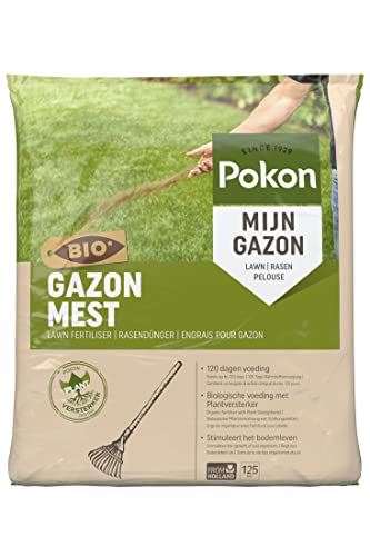 Pokon Bio Rasendünger mit Sofort und Langzeitwirkung zur Ganzjahres-Rasenpflege, mit Extra Magnesium, 125qm, 8,4kg Sack von Pokon