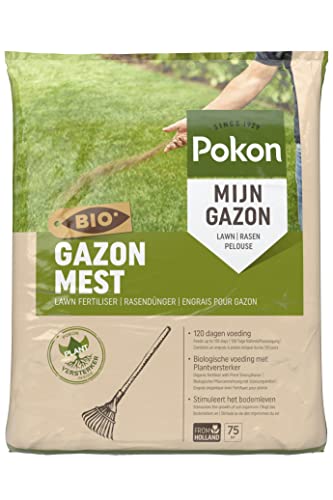 Pokon Bio Rasendünger mit Sofort und Langzeitwirkung zur Ganzjahres- Rasenpflege, mit Extra Magnesium, 75qm, 5kg von Pokon