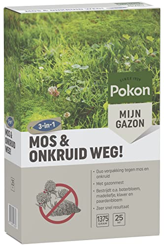 Pokon Moos und Unkraut Weg - Bekämpft Moos und Unkraut im Rasen - Für 25 m² von Pokon