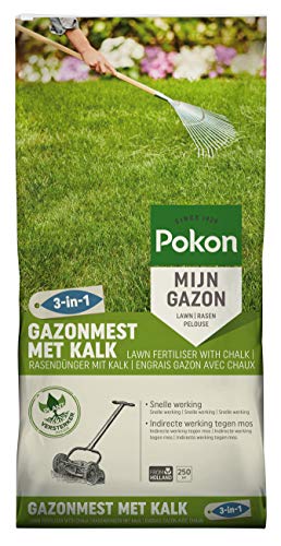 Pokon Rasendünger mit Kalk 3-in-1, organischer Komplett Rasendünger, Sofort und Langzeitwirkung, 250qm, 20kg von Pokon