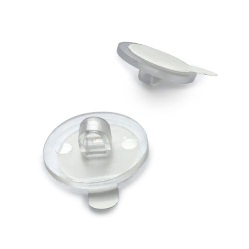 Pokornys - 20x selbstklebende Haken mit Öse I Deckenhaken transparent I Haken selbstklebend 20mm Durchmesser I Klebehaken extra stark I kleben statt bohren von Pokornys