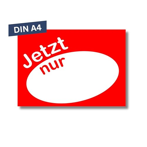 Pokornys – 10x DIN A4 Werbeplakat “JETZT nur” als Kundenstopper I Werbeschild/Aufsteller für Aktionsartikel & reduzierte Ware I Rabatt Plakat in Rot/Weiß mit Textfeld Pokornys – 10x DIN A4 Werbeplakat “JETZT nur” als Kundenstopper I Werbeschild/Aufsteller für Aktionsartikel & reduzierte Ware I Rabatt Plakat in Rot/Weiß mit Textfeld von Pokornys
