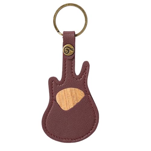 Guitar Pick Holder | Guitar Pick Keychain Holder | PU Leather Guitar-Shaped Pick Box | Compact Plectrum Storage With Keychain | Stylish Guitar Pick Accessory For Music Lovers von Pokronc