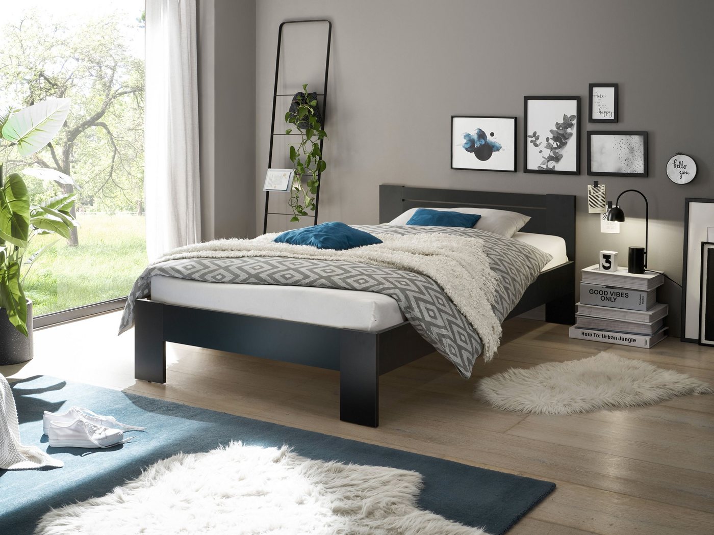 Pol-Power Bett in Schwarz. Abmessungen (BxHxT) 125x71x204 cm von Pol-Power