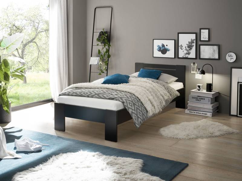 Pol-Power Bett in Schwarz. Abmessungen (BxHxT) 95x71x204 cm von Pol-Power