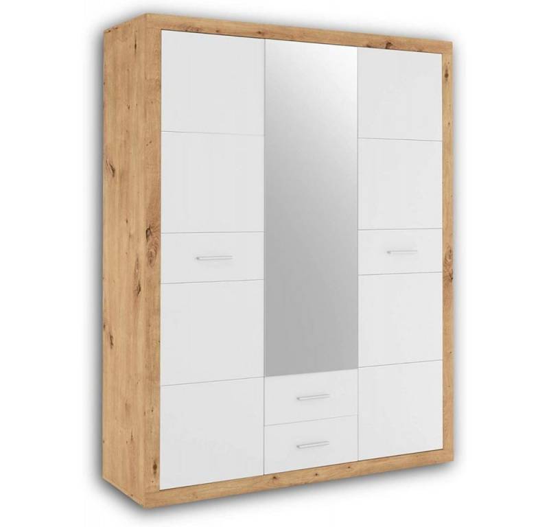 Pol-Power Drehtürenschrank STONE Artisan Eiche Nb. Kleiderschrank Stauraumschrank Drehtüren ca. 151 cm von Pol-Power