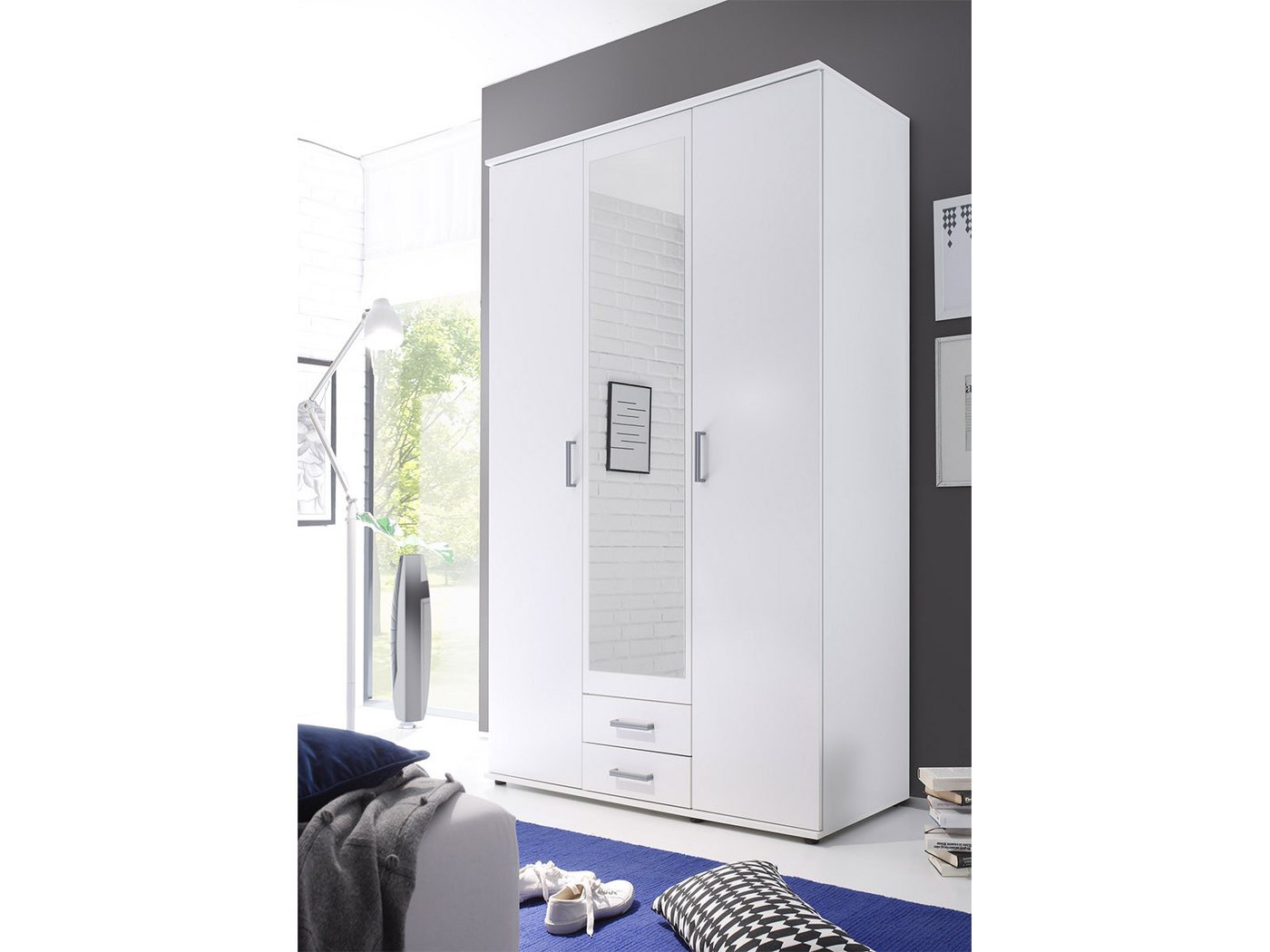 Pol-Power Kleiderschrank 120 x 197 x 53 cm (B/H/T) von Pol-Power