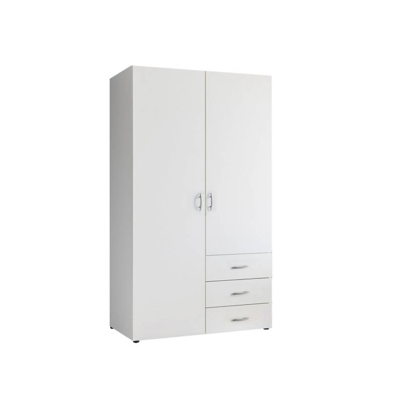 Pol-Power Kleiderschrank in Weiß mit 3 Schubladen und 2 Türen (BxHxT) 100x176x52 cm) von Pol-Power