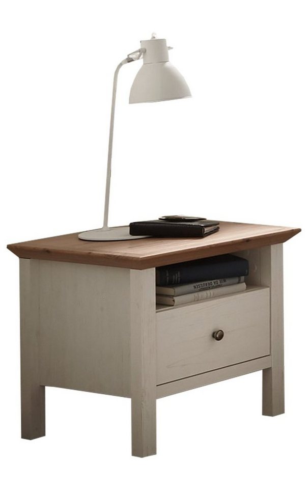 Pol-Power Nachttisch BASEL, Anderson Pine Dekor, 1 Schublade, 1 offenes Fach, BxHxT 50 x 50 x 48 cm von Pol-Power