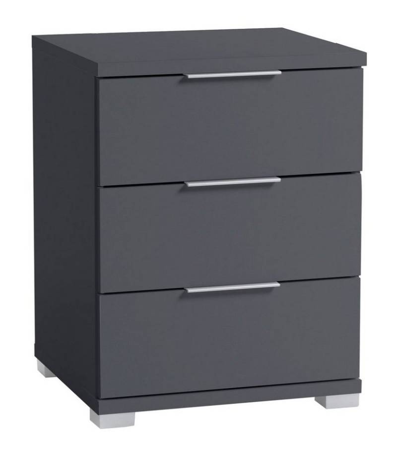 Pol-Power Nachttisch NAKO, Graphit matt Dekor, 3 Schubladen, B 46 x H 61 x T 42 cm von Pol-Power