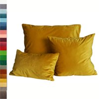 Gelber Samt Kissenbezug, Luxus Senfgelb, Verdeckter Reißverschluss, Dekorative Samtkissen, Kissenhülle, 25 Farben in 6 Größen von PolDesignPL