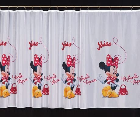 Voile-Gardine Minnie Mouse mit Faltenband, 2 x 150 cm, 250 Stück von Poland