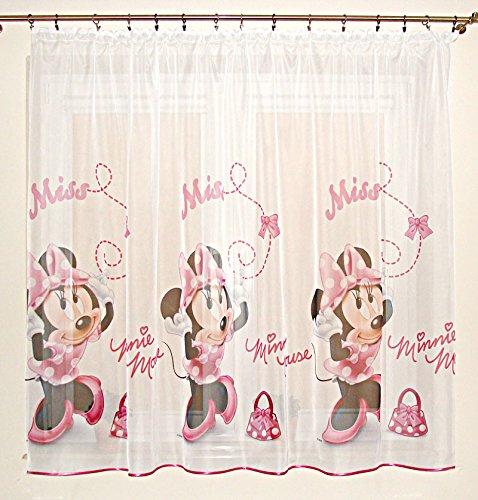 Voile-Vorhang, Minnie Maus, mit Faltenband, 2 x 150 cm, 150 Stück von Poland