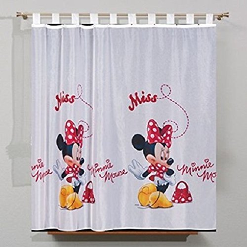 Voile-Vorhang, Minnie Mouse, mit Schlaufen, 2 x 150 cm, 150 Stück von Poland