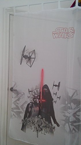 Voile-Vorhang, Star Wars, mit Faltenband, Rot, 2 x 150 cm, 150 Stück von Poland