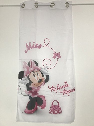 Voile-Vorhang Minnie Mouse, mit Ösen, Rot, 2 x 75 cm, 150 Stück von Poland