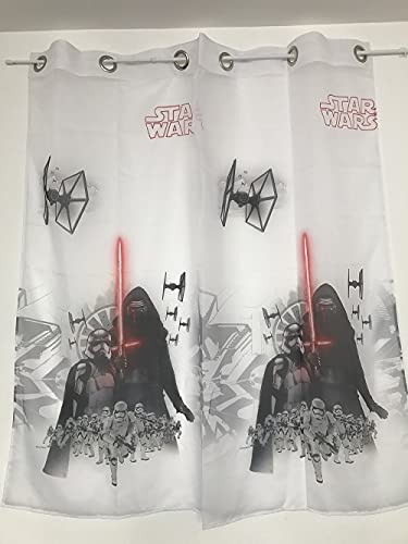 Voile-Vorhang Star Wars, mit Schlaufen, Rot, 2 x 75 cm, 150 Stück von Poland