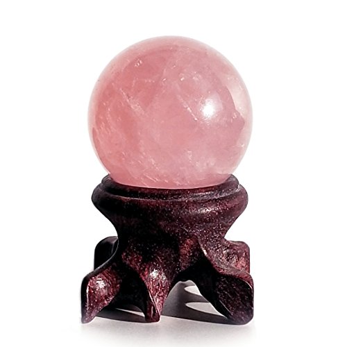 Rosenquarz-Kristallkugel, seltener Kristall, schützende Wirkung, für Dekoration / Heilanwendung / Meditation / Feng Shui, handgefertigt, 30 mm von Polar Jade