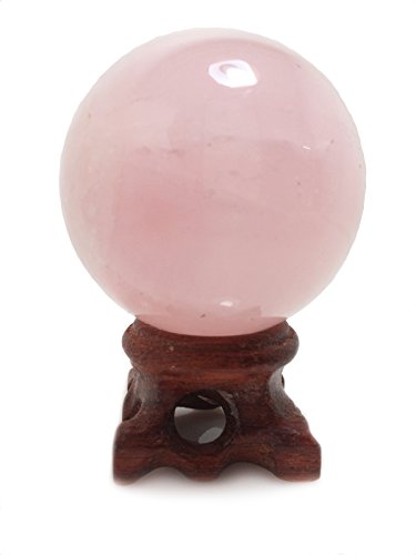 Rosenquarz-Kristallkugel, seltener Kristall, schützende Wirkung, für Dekoration / Heilanwendung / Meditation / Feng Shui, handgefertigt, 40 mm von Polar Jade