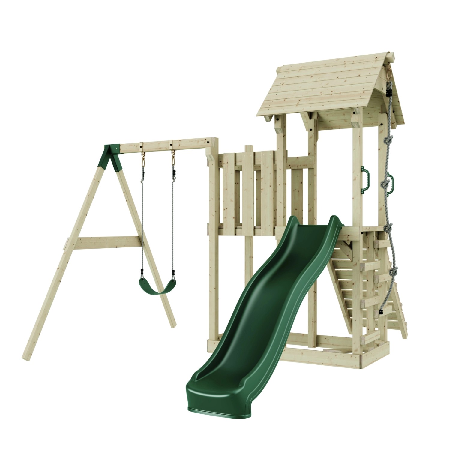 PolarPlay Spielturm Bergen Schaukel Kletterwand Rutsche Grün PolarPlay Spielturm Bergen Schaukel Kletterwand Rutsche Grün von Polar Play