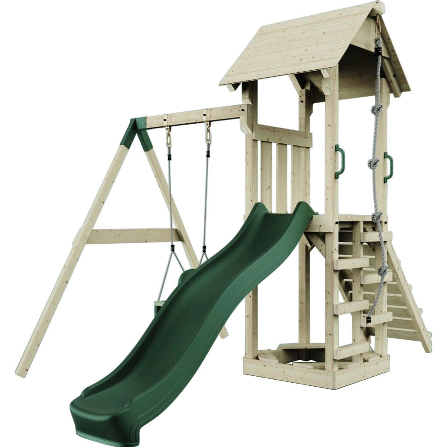 PolarPlay Spielturm Göteborg Babyschaukel Rutsche Grün PolarPlay Spielturm Göteborg Babyschaukel Rutsche Grün von Polar Play