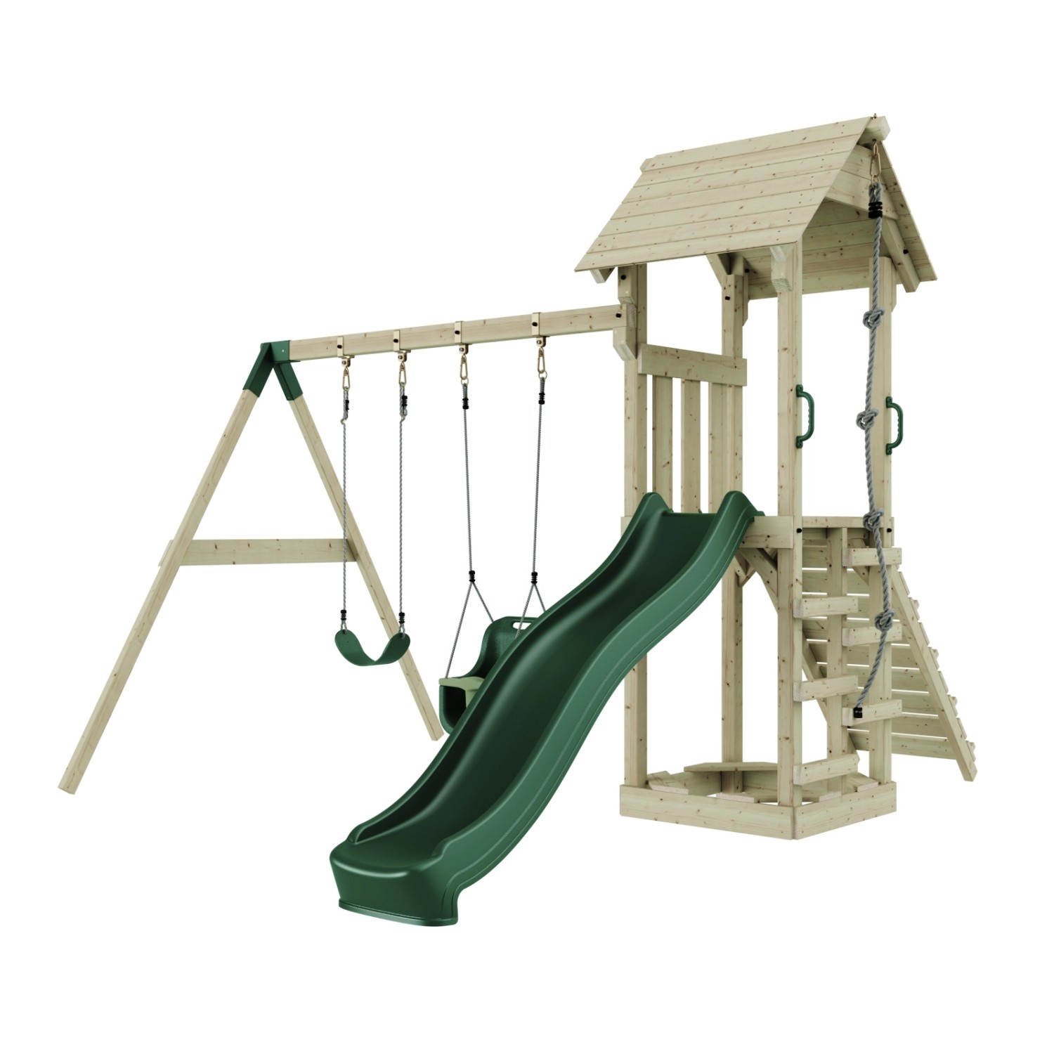 PolarPlay Spielturm Vimmerby Schaukel Babyschaukel Rutsche Grün PolarPlay Spielturm Vimmerby Schaukel Babyschaukel Rutsche Grün von Polar Play