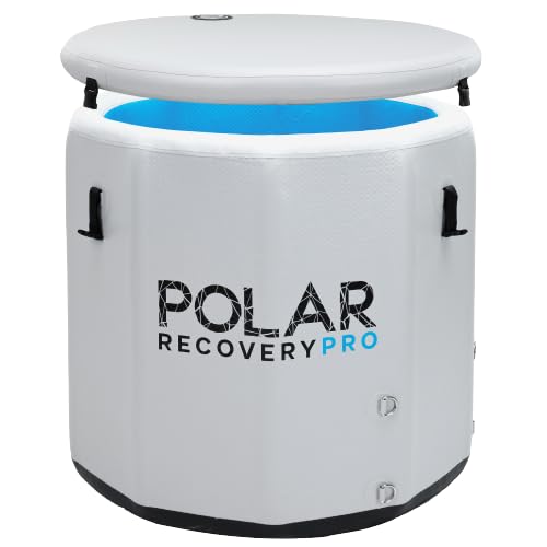 Polar Recovery Pro Tub Eisbad – Das professionelle Cold Plunge für die Kaltwassertherapie – Extra großes Eisbad für draußen mit Deckel – Eisbadkühler kompatibel XL Eisbad (mit Kühler) von Polar Recovery